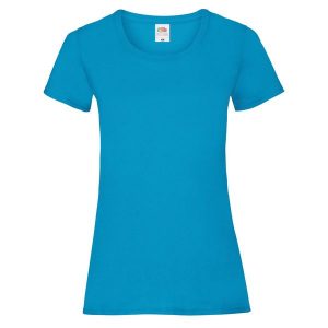 Koszulka Damska Valueweight. Niebieskie bluzki FRUIT OF THE LOOM, l, bez wzorów, sportowe, bez kołnierzyka, bez ramiączek. Za 35,99 zł.