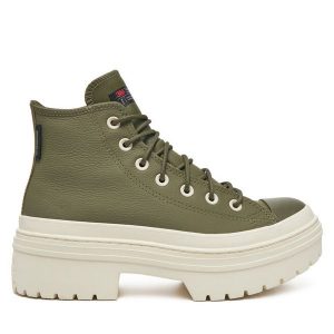 Trampki Converse. Zielone trampki Converse, bez wzorów, bez zapięcia. Za 399,99 zł.