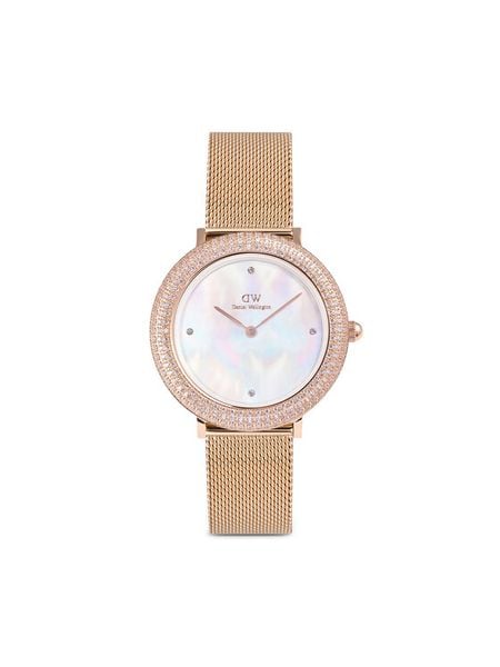 Daniel Wellington Zegarek Crystalline Bezel 3 DW00100823 Różowe złoto. Czerwone, analogowe zegarki Daniel Wellington. Za 899,99 zł.
