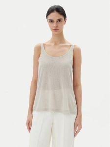 ONLY Top Frida 15194667 Beżowy Regular Fit. Brązowe topy ONLY, xs, bez wzorów, z syntetyku, bez kołnierzyka, bez ramiączek. Za 39,99 zł.