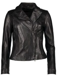 Bugatti Skórzana kurtka w kolorze czarnym rozmiar: 42. Czarne kurtki Bugatti, bez wzorów, ze skóry, bez kaptura. Za 565,65 zł.