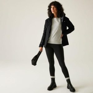 Kurtka damska przejściowa ocieplana Highton Stretch. Czarne kurtki Regatta, l, bez wzorów, z puchu, bez kaptura. Za 329,99 zł.