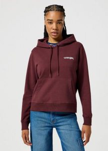 WRANGLER DAMSKA BLUZA REGULAR HOODIE DAHLIA 112356460 W6S4018506. Bluzy Wrangler, m, bez wzorów, bez kaptura. Za 199,99 zł.
