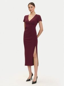 Armani Exchange Sukienka dzianinowa XW000665 AF10872 UA343 Bordowy Regular Fit. Czerwone kombinezony Armani Exchange, bez wzorów, z dzianiny, bez kołnierzyka, bez ramiączek. Za 489,99 zł.