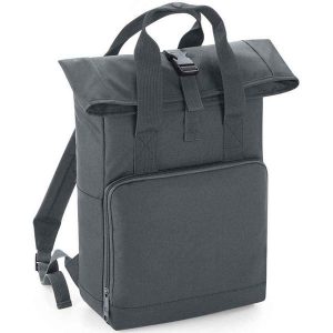 Plecak z zapięciem na zrolowanie z przednią kieszonką na zamek Bag Base. Szare plecaki BAGBASE. Za 103,65 zł.