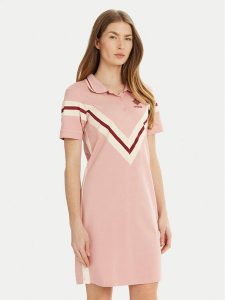 Guess Sukienka codzienna V5RK00 KCOK1 Różowy Regular Fit. Czerwone kombinezony Guess, m, z aplikacjami, z bawełny, bez kołnierzyka, bez ramiączek. Za 209,99 zł.