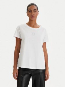 Armani Exchange T-Shirt XW000830 AF10356 U0002 Biały Relaxed Fit. Białe t-shirty Armani Exchange, xl, bez wzorów, z bawełny, bez kołnierzyka, bez ramiączek. Za 269,99 zł.