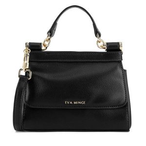 Torebka Eva Minge. Czarne torebki klasyczne Eva Minge, bez wzorów, bez dodatków. Za 329,99 zł.