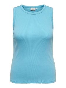 ONLY Carmakoma Top "Kea" w kolorze błękitnym rozmiar: 50/52. Niebieskie topy Only Carmakoma, bez wzorów, z bawełny, bez kołnierzyka, bez ramiączek. Za 33,06 zł.