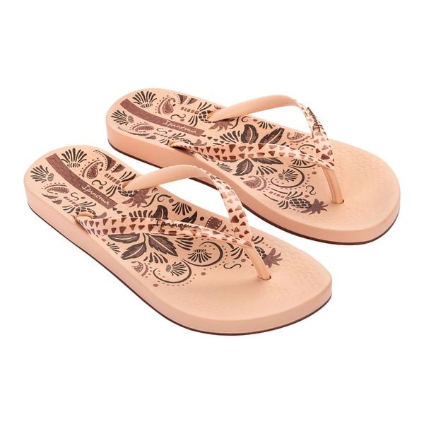 Japonki damskie Ipanema Anat Nature VIII. Brązowe klapki Ipanema, bez wzorów, bez obcasa. Za 53,99 zł.