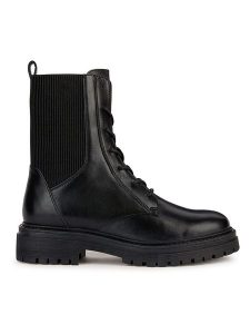 Geox Botki "Iridea" w kolorze czarnym rozmiar: 39. Czarne botki Geox, bez wzorów, z materiału, bez obcasa, bez zapięcia. Za 361,13 zł.