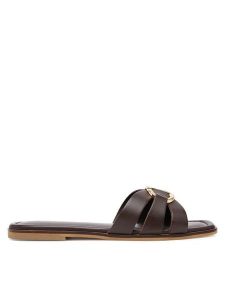 TWINSET Klapki 251TGT090 Brązowy. Brązowe klapki Twinset, bez wzorów, ze skóry, bez obcasa. Za 469,99 zł.