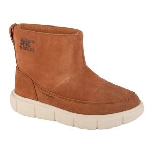 Buty Sorel Explorer Iii Slip-on Wp 2077971242 brązowe. Brązowe buty zimowe z gumy, za kostkę, bez obcasa, bez zapięcia. Za 673,44 zł.