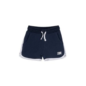 Odzież sportowa z bawełna na czas wolny na co dzień. Niebieskia szorty LEONE 1947 APPAREL, bez wzorów, z bawełny, sportowe. W wyprzedaży za 50,52 zł.