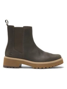 Timberland Skórzane sztyblety "Carnaby Cool" w kolorze khaki rozmiar: 37. Brązowe botki Timberland, bez wzorów, bez obcasa, bez zapięcia. Za 390,92 zł.