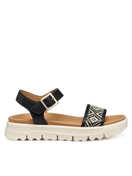 Geox Sandały D Xand 2.1S D65SZC 09B11 C9999 Czarny. Czarne sandały Geox, bez wzorów, ze skóry, bez obcasa, na płaskiej podeszwie, bez zapięcia. Za 459,99 zł.