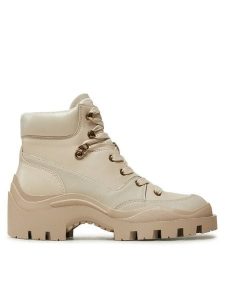 Guess Trzewiki Yia FLFYIA ELE10 Beżowy. Brązowe botki Guess, z aplikacjami, ze skóry, bez obcasa, na płaskiej podeszwie, bez zapięcia. Za 459,99 zł.