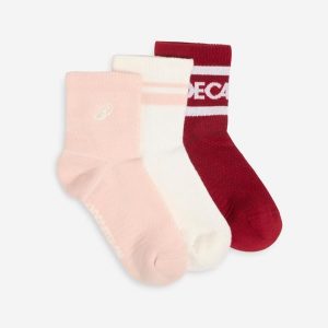 Skarpety krótkie Ankle 3 sztuki. Białe skarpetki DECATHLON, bez wzorów, z bawełny. Za 39,99 zł.