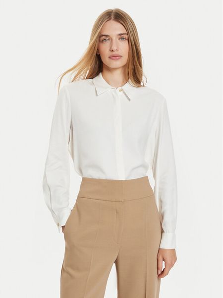 Tommy Hilfiger Koszula WW0WW43575 Biały Regular Fit. Białe koszule TOMMY HILFIGER, bez wzorów, z wiskozy, bez kołnierzyka, bez ramiączek. Za 389,99 zł.