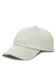 Tommy Jeans Czapka z daszkiem Script AW0AW17815 Zielony. Zielone czapki Tommy Jeans, bez wzorów, z bawełny. Za 129,99 zł.