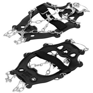 Raczki na buty Springos stalowe antypoślizgowe rozmiar 41-45. Czarne buty trekkingowe SPRINGOS, bez zapięcia. Za 49,99 zł.