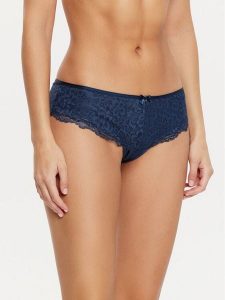 Hunkemöller Figi brazylijskie Marine 206315 Granatowy. Niebieskie figi Hunkemöller, bez wzorów, z syntetyku. Za 49,99 zł.