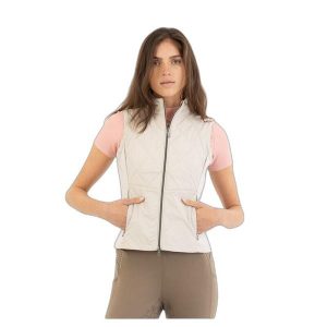 Damska kurtka bez rękawów BR Equitation Iris. Szare kurtki BR, bez wzorów, z puchu, bez kaptura. Za 421,50 zł.