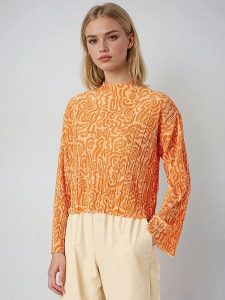 Monki Bluzka w kolorze pomarańczowym rozmiar: S. Pomarańczowe bluzki Monki, s, bez wzorów, bez kołnierzyka, bez ramiączek. Za 34,45 zł.