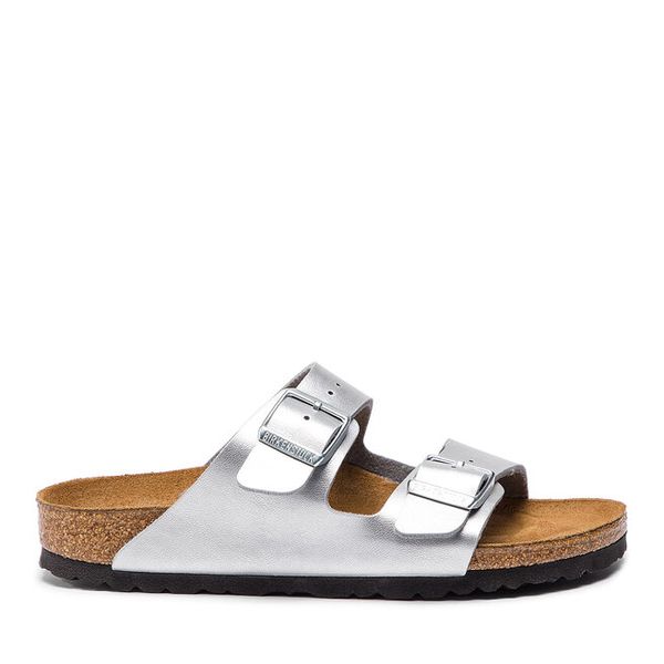 Klapki Birkenstock. Szare klapki Birkenstock, bez wzorów, bez obcasa. Za 269,99 zł.