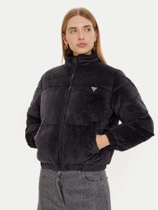 Guess Kurtka zimowa V4BL03 KBXI2 Czarny Regular Fit. Czarne kurtki Guess, na zimę, xl, z aplikacjami, z syntetyku, bez kaptura. Za 559,99 zł.