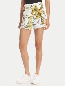 Versace Jeans Couture Szorty jeansowe 78HAD51B Biały Straight Fit. Białe szorty Versace Jeans Couture, bez wzorów, z bawełny. Za 789,99 zł.