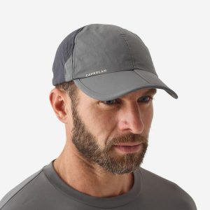 Czapka wędkarska z daszkiem Caperlan FC 500 F składana. Szare czapki CAPERLAN, bez wzorów, z poliamidu. Za 54,99 zł.