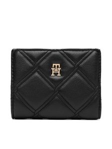 Tommy Hilfiger Portfel Th Feminine Bifold AW0AW18701 Czarny. Czarne portfele TOMMY HILFIGER, bez wzorów, ze skóry. Za 269,99 zł.