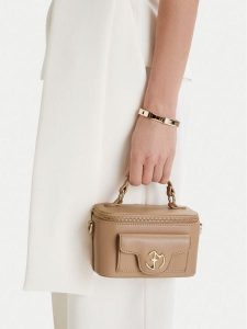 Eva Minge Torebka EO-AMY-LDA8633 Beżowy. Brązowe kuferki Eva Minge, bez wzorów, z materiału, bez dodatków. Za 199,99 zł.