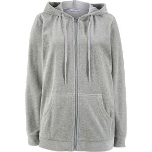Bluza rozpinana z dzianiny welurowej nicki bonprix jasnoszary melanż. Bluzy marki 4f. Za 49,99 zł.