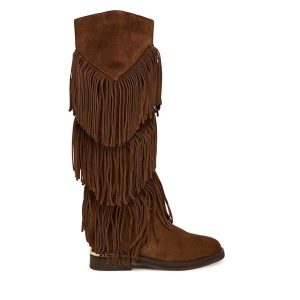 Kozaki Alma En Pena. Brązowe kozaki Alma en Pena, bez wzorów, bez obcasa, na płaskiej podeszwie, bez zapięcia. Za 739,99 zł.