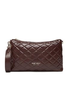 Nine West Torebka CEO-AGATHA-LA482-3035 Brązowy. Brązowe listonoszki Nine West, bez wzorów, z materiału, bez dodatków. Za 179,99 zł.