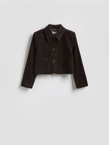 Sztruksowa marynarka - ciemnobrązowy. Brązowe marynarki i żakiety Reserved, l, bez wzorów, z bawełny. Za 139,99 zł.