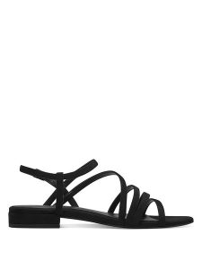 Tamaris Sandały w kolorze czarnym rozmiar: 38. Czarne sandały Tamaris, bez wzorów, z otwartym noskiem, bez obcasa, bez zapięcia. Za 118,84 zł.