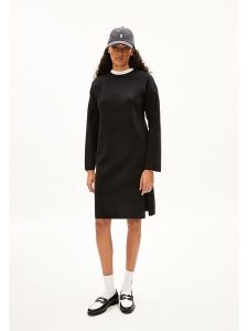 Armedangels Sukienka dzianinowa "Rosanniaas" w kolorze czarnym rozmiar: S. Czarne sukienki ARMEDANGELS, na co dzień, s, bez wzorów, z bawełny, bez kołnierzyka, bez ramiączek, midi, proste. Za 226,10 zł.