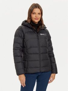 Jack Wolfskin Kurtka puchowa Ather Down A60330 Czarny Regular Fit. Czarne kurtki Jack Wolfskin, s, bez wzorów, z puchu, bez kaptura. Za 569,99 zł.
