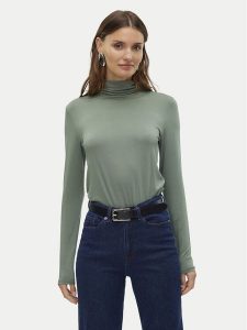 Vero Moda Golf Alberte 10293803 Zielony Slim Fit. Zielone golfy Vero Moda, bez wzorów, z wiskozy. Za 49,99 zł.