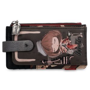 Brązowe Etui Na Karty Anekke Modny Portfel Damski. Brązowe torebki klasyczne Anekke, z aplikacjami, z materiału, zdobione, bez dodatków. Za 129,00 zł.