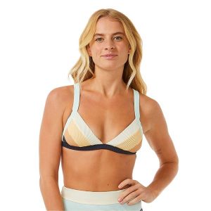 Góra od stroju kąpielowego Rip Curl Block Party Spliced Fixed Tri. Niebieskie bikini RIPCURL, bez wzorów. Za 119,99 zł.