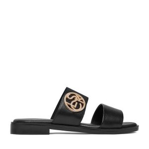 Klapki Lasocki. Czarne klapki Lasocki, bez wzorów, bez obcasa. Za 129,99 zł.