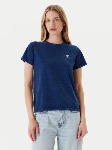 Guess Jeans T-Shirt W5YI22 KCTL1 Granatowy Regular Fit. Niebieskie t-shirty Guess Jeans, xs, z aplikacjami, z bawełny, bez kołnierzyka, bez ramiączek. Za 109,99 zł.