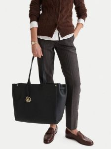 Beverly Hills Polo Club Torebka CEO-BHPC-S-005-07 Czarny. Czarne shopper bag Beverly Hills Polo Club, bez wzorów, z materiału, bez dodatków. Za 299,99 zł.