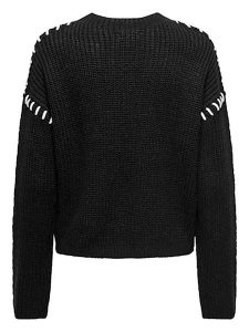 JDY Sweter w kolorze czarnym rozmiar: M. Czarne swetry oversize JDY, m, z aplikacjami, ze splotem, bez ramiączek. Za 83,42 zł.