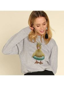 WOOOP Bluza "Duck Bouee" w kolorze szarym rozmiar: M. Szare bluzy Wooop, m, bez wzorów, bez kaptura. Za 108,99 zł.