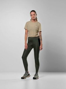 Salewa Legginsy trekkingowe "Puez Hemp" w kolorze khaki rozmiar: 36. Brązowe legginsy Salewa, bez wzorów, z podwyższonym stanem. Za 242,13 zł.